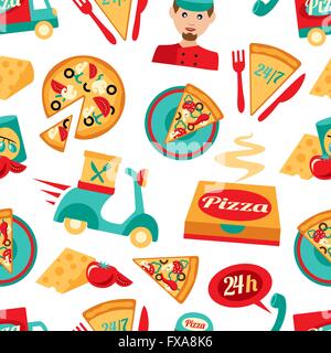 Pizza nahtlose Muster Stock Vektor