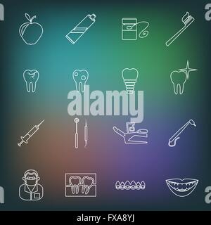 Dental-Symbole Gliederung Stock Vektor