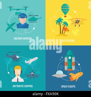 Flugzeug Icons set Stock Vektor