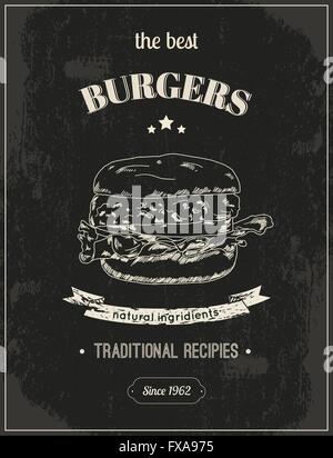 Hamburger-Plakat Stock Vektor