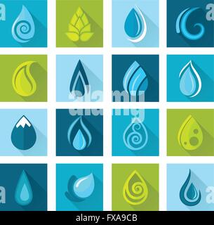 Wassertropfen Icons Stock Vektor