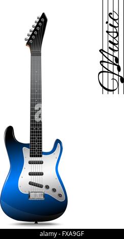 E-Gitarre, isoliert Stock Vektor