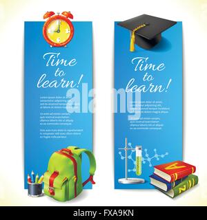 Zeit zu lernen, vertikale Banner Stock Vektor