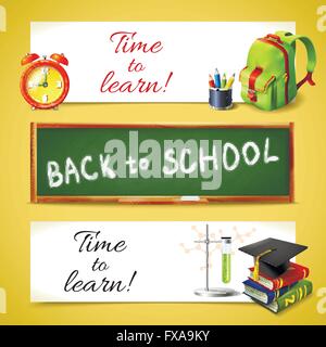 Zeit zu lernen, horizontale Banner Stock Vektor