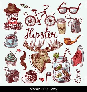 Reihe von Hipster icons Stock Vektor