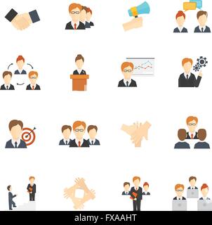 Teamarbeit-Icons flach Stock Vektor