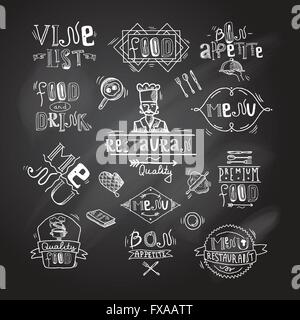 Restaurant-Label Tafel Stock Vektor