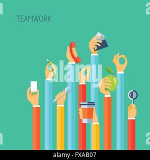 Hand, die Objekte Konzept Stock Vektor