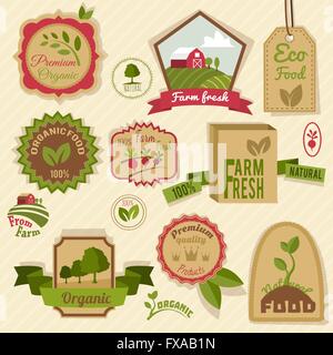 Vintage Bio Etiketten Stock Vektor
