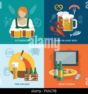 Bier flach Stock Vektor