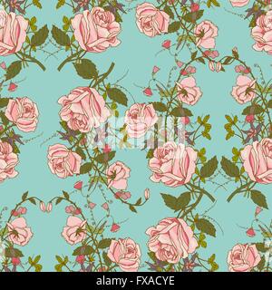 Vintage floral nahtlose Farbmuster Stock Vektor