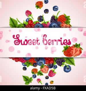 Frische Beeren Karte Stock Vektor