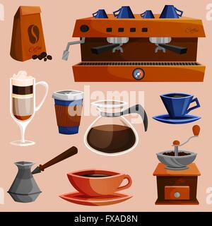 Kaffee Elemente set Stock Vektor