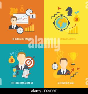 Business-Strategie Planung Symbol flach Stock Vektor