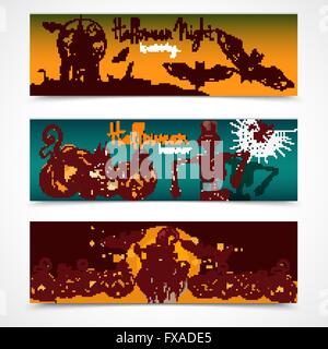 Halloween farbige Banner horizontal Stock Vektor
