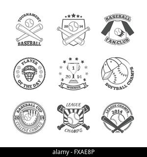 Baseball-Etiketten Icons set Stock Vektor