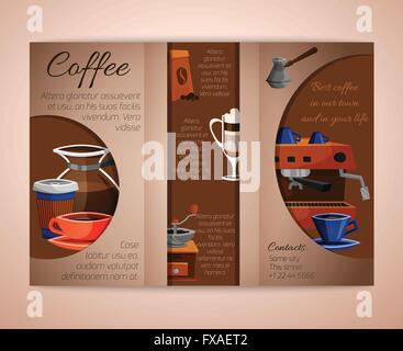 Kaffee Broschüre Tri-fold Stock Vektor