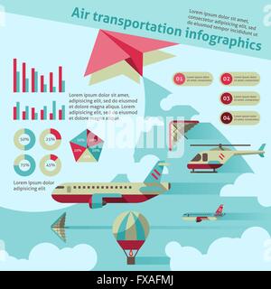 Luft-Transport-Infografik Stock Vektor