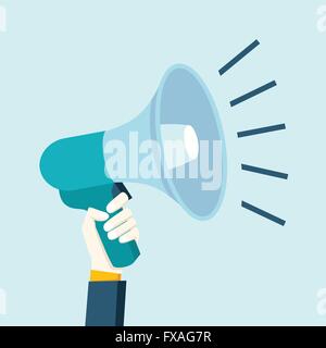 Hand halten Megaphon Stock Vektor