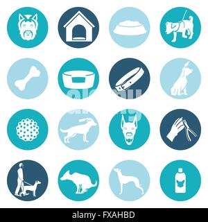 Weißer Hund Symbole Stock Vektor