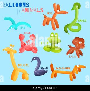 Ballon-Tiere isoliert Stock Vektor