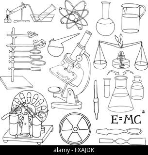 Wissenschaft-Skizze-Symbole Stock Vektor