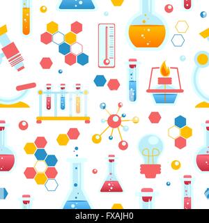 Nahtlose Muster Chemie Stock Vektor
