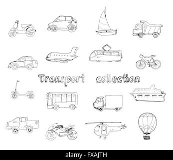 Transportgruppe doodle Stock Vektor
