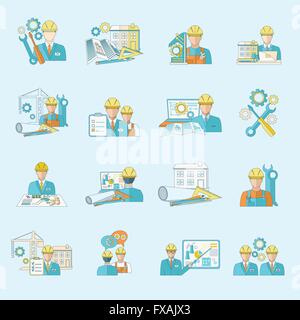 Ingenieur-Symbol Linie Stock Vektor