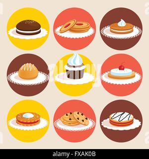 Farbige Satz Cookies Stock Vektor