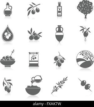 Schwarze Oliven Symbole Stock Vektor