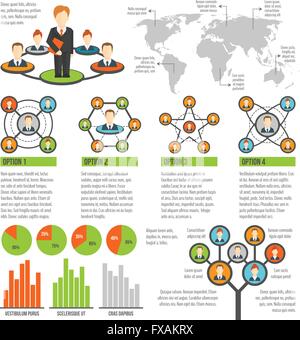 Verbundenen Personen Infografiken Stock Vektor
