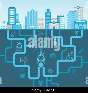 Medizinischer Hintergrund flach Stock Vektor