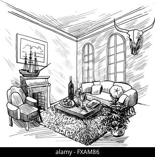 Raumhintergrund Skizze Stock Vektor