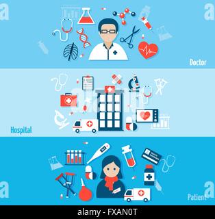 Medizinische flache Banner-Set Stock Vektor