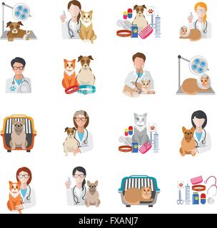 Veterinär-Symbol flach Stock Vektor