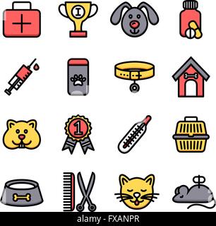 Tierärztliche Icon-Set Stock Vektor