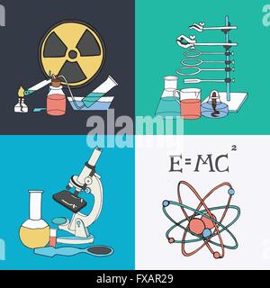 Wissenschaft-Skizze-Symbole Stock Vektor