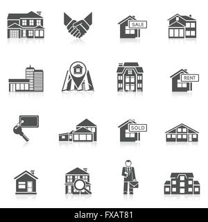 Immobilien-Icon-Set Stock Vektor