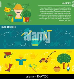 Gemüse Garten horizontale Banner flach Stock Vektor