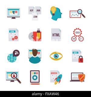 Programmierer-Symbol flach Stock Vektor