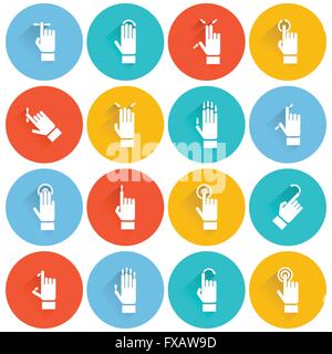 Hand flach-Bildschirm-Symbol berühren Stock Vektor