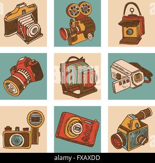 Kamera-Icon-Set Stock Vektor