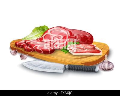 Fleisch an Bord Stock Vektor