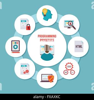 Programmierer-flach-Konzept Stock Vektor