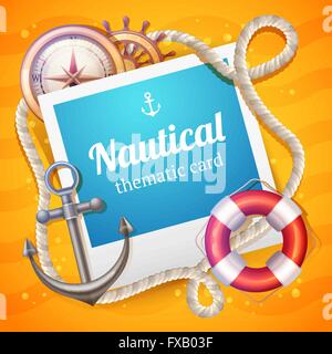 Marine Kartenvorlage Stock Vektor