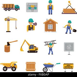 Bau-Symbol flach Stock Vektor