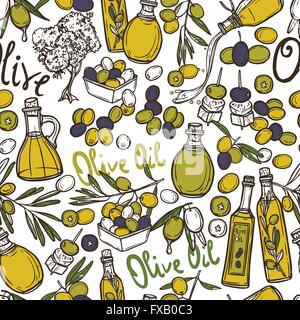 Nahtlose Muster Olive Stock Vektor