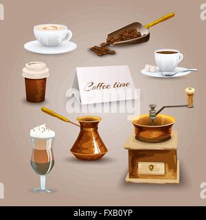 Kaffee Icons Set Stock Vektor