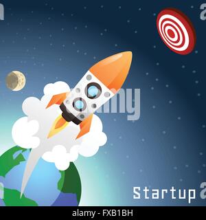 Start-Rakete Konzept Stock Vektor